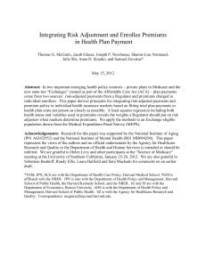 Integrating Risk Adjustment and Enrollee Premiums in Health Plan Payment