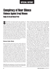 S Conspiracy of Near Silence Violence Against Iraqi Women