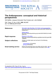 The Anthropocene: conceptual and historical perspectives