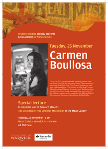 Carmen Boullosa Tuesday, 25 November Hispanic Studies