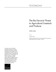 The Bio-Terrorist Threat to Agricultural Livestock and Produce