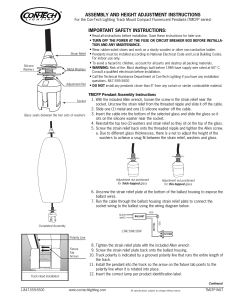 IMPORTANT SAFETY INSTRUCTIONS: ASSEMBLY AND HEIGHT ADJUSTMENT INSTRUCTIONS
