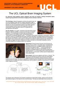 The UCL Optical Brain Imaging System  UNIVERSITY COLLEGE LONDON