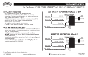 WIRING INSTRUCTIONS 120 OR 277V TAP CONNECTION; 12 or 24V INSTALLATION PROCEDURES