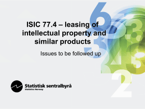 – leasing of  ISIC 77.4 intellectual property and