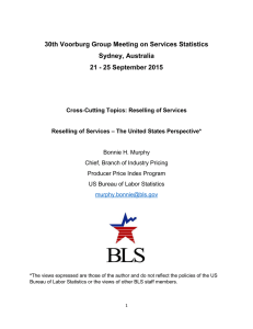 30th Voorburg Group Meeting on Services Statistics Sydney, Australia