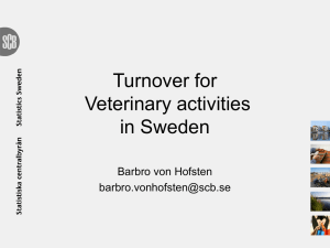 Turnover for Veterinary activities in Sweden Barbro von Hofsten