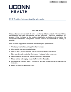 UHP Position Information Questionnaire