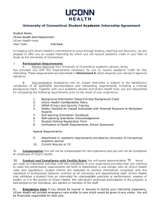University of Connecticut Student Internship Agreement Academic