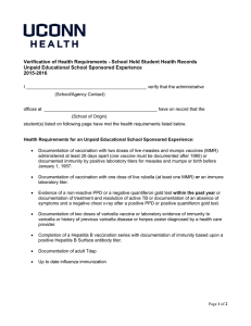 Verification of Health Requirements - School Held Student Health Records