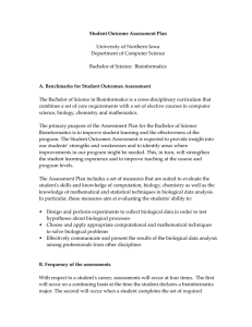 Student Outcome Assessment Plan A. Benchmarks for Student Outcomes Assessment