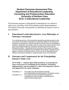 Student Outcomes Assessment Plan Department of Educational Leadership, Counseling and Postsecondary Education