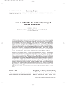 S M Lessons in modularity: the evolutionary ecology of colonial invertebrates