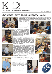 K-12 Christmas Party Rocks Coventry House The MOAC and SysBio Newsletter 15