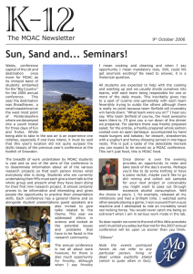 K-12 Sun, Sand and... Seminars! The MOAC Newsletter 9