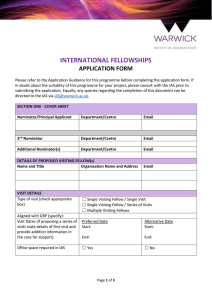 INTERNATIONAL FELLOWSHIPS APPLICATION FORM