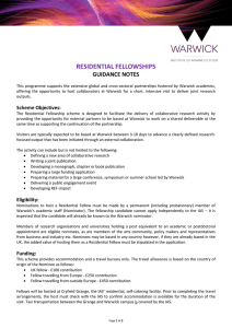 RESIDENTIAL FELLOWSHIPS GUIDANCE NOTES