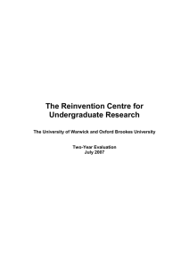 The Reinvention Centre for Undergraduate Research Two-Year Evaluation