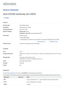 Anti-CD32B antibody ab110076 Product datasheet 3 Images