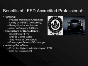 Benefits of LEED Accredited Professional: Personal -