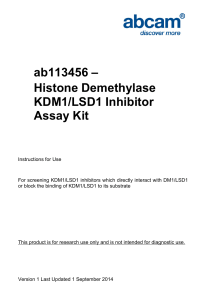 ab113456 – Histone Demethylase KDM1/LSD1 Inhibitor Assay Kit