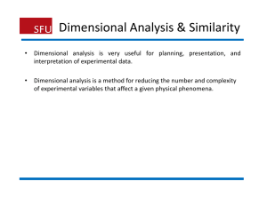 Dimensional Analysis &amp; Similarity
