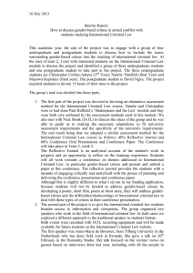 16 July 2013 Interim Report: students studying International Criminal Law