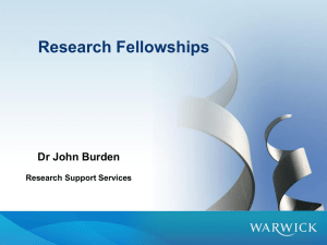 Research Fellowships Dr John Burden Research Support Services