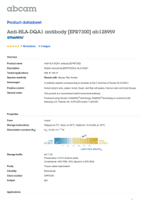 Anti-HLA-DQA1 antibody [EPR7300] ab128959 Product datasheet 1 Abreviews 4 Images