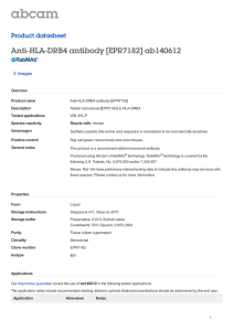Anti-HLA-DRB4 antibody [EPR7182] ab140612 Product datasheet 3 Images Overview