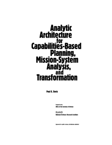 Analytic Architecture Capabilities-Based Planning,