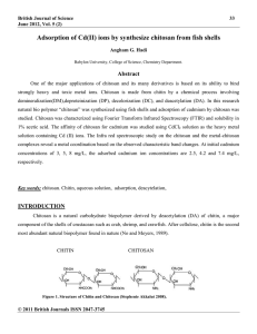 Adsorption of Cd(II) ions by synthesize chitosan from fish shells  Abstract