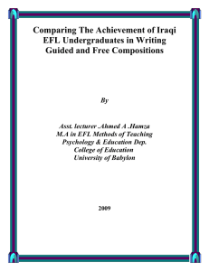 Comparing The Achievement of Iraqi EFL Undergraduates in Writing