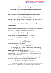 Theorems on Lorentz Space