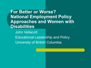 For Better or Worse? National Employment Policy Approaches and Women with Disabilities