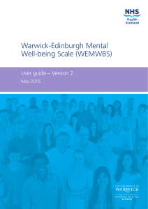 Warwick-Edinburgh Mental Well-being Scale (WEMWBS) User guide – Version 2 May 2015