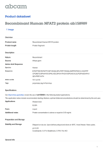 Recombinant Human NFAT2 protein ab158989 Product datasheet 1 Image Overview