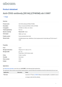 Anti-CD52 antibody [HI186] (CF405M) ab115887 Product datasheet 1 Image Overview