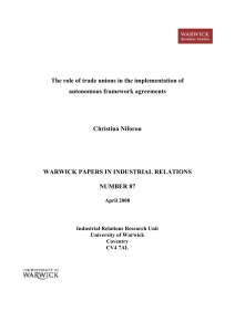 The role of trade unions in the implementation of Christina Niforou
