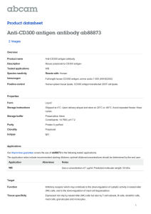 Anti-CD300 antigen antibody ab88873 Product datasheet 2 Images Overview