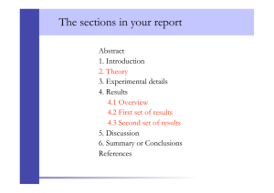 The sections in your report