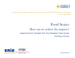 Food Scares How can we reduce the impacts? University of Surrey