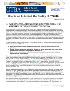 Illinois on Autopilot, the Reality of FY2016 1.