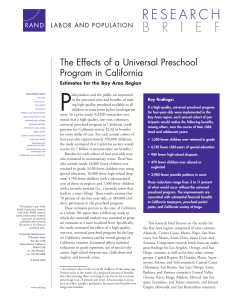P The Effects of a Universal Preschool Program in California