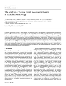 The analysis of feature-based measurement error in coordinate metrology WENZHEN HUANG