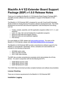 Blackfin A-V EZ-Extender Board Support Package (BSP) v1.0.0 Release Notes
