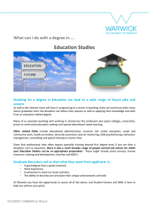 Education Studies What can I do with a degree in….. careers