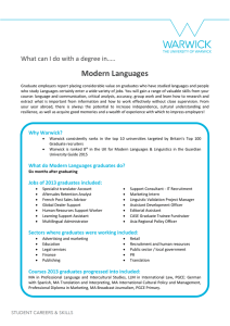 Modern Languages What can I do with a degree in…..