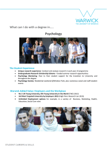 Psychology  What can I do with a degree in….. The Student Experience