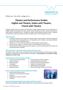 Theatre and Performance Studies English and Theatre, Italian with Theatre,